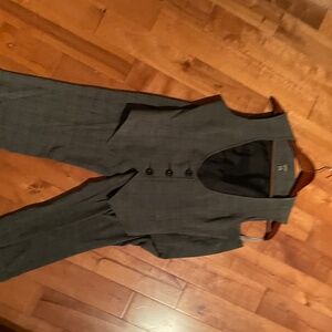 Plaid Vest and Cropped Pant Suit